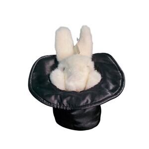 Stuffed Animal Jerry Elsner White Rabbit Black Magician’s Hat Plush Puppet